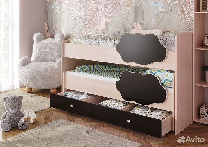 Кровать двухъярусная выкатная 