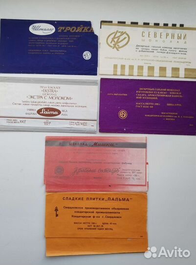 Обертки от шоколада СССР