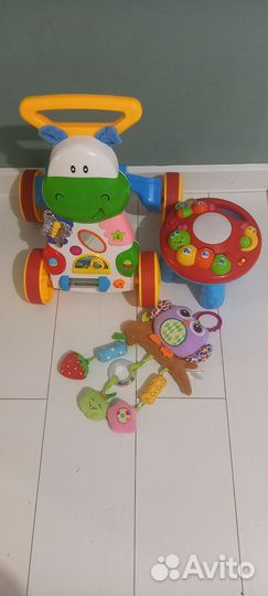 Ходунки каталка, музыкальный столик и погремушка