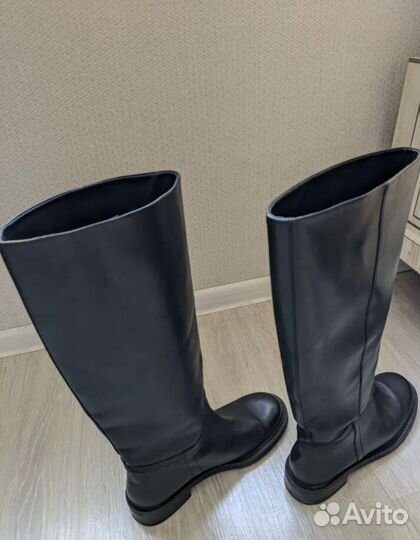 Сапоги трубы zara кожа 40