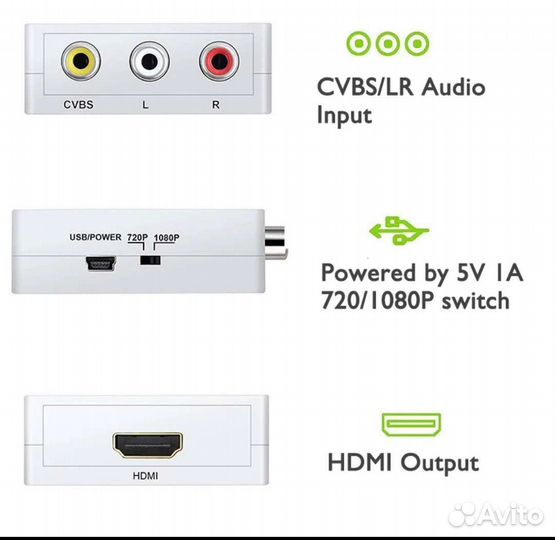 Конвертер rca тюльпаны в hdmi