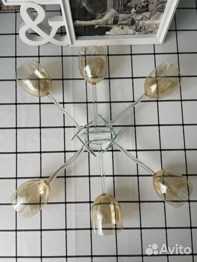 Калининские желтые бокалы фужеры стекло