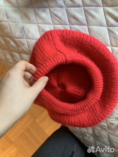 Шапка Берет малиновый шерсть