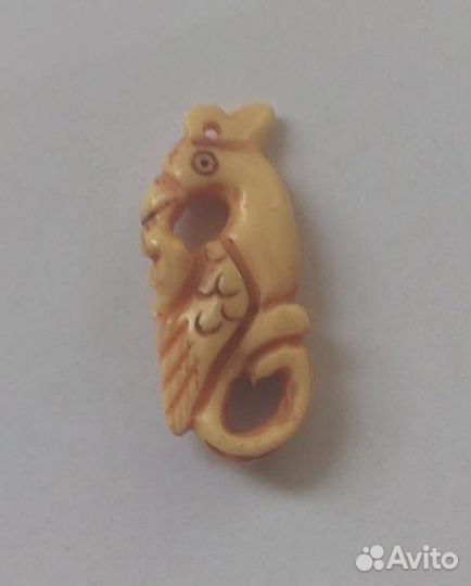 Птица Феникс Нэцкэ из Кости резная подвеска ru*54