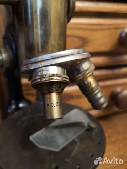 Микроскоп старинный. Латунный. Австрия