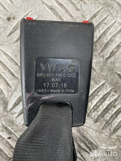 Ремень безопасности задний Фольксваген Поло мк 5