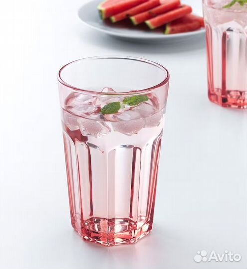 IKEA Pokal Покал стакан 350 мл розовый