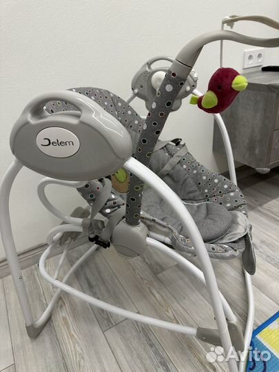 Детские электрокачели качели-шезлонг 2 в 1