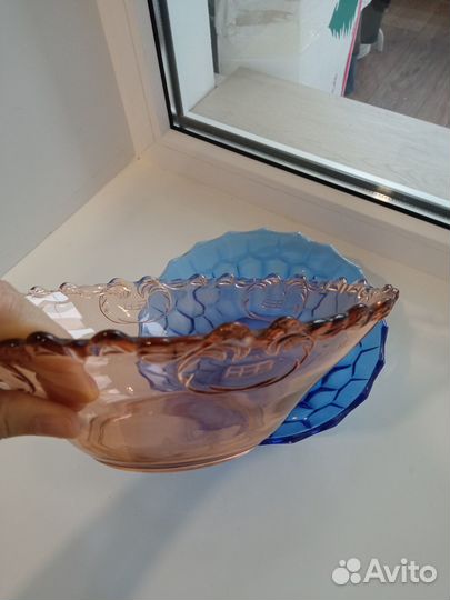 Тарелки из цветного стекла СССР