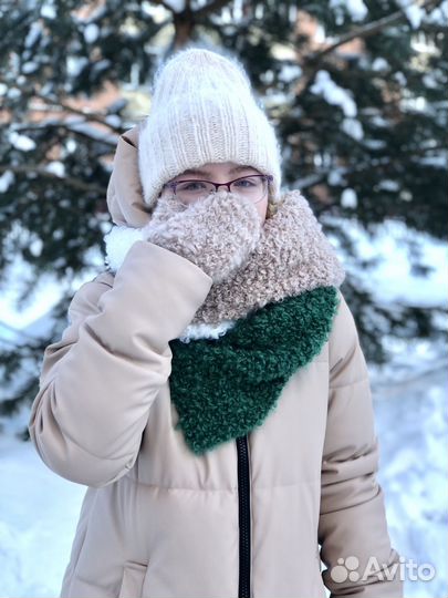 Шарф букле кашемир мохер