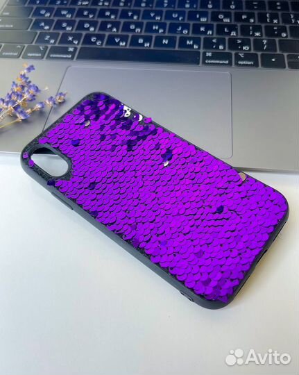 Чехол для iPhone X/XS c пайетками