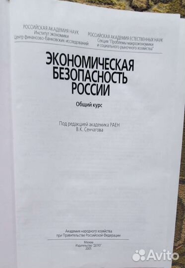 Учебник Экономическая безопасность России
