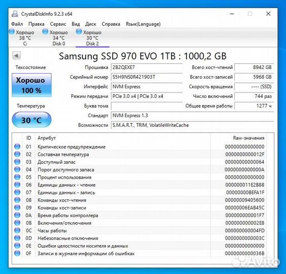 SSD M.2 Samsung 970 EVO - 1 тб