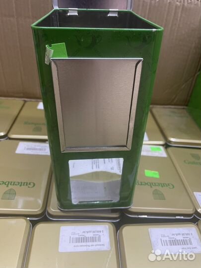 Железная коробка для чая с окном