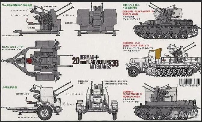 Сборная модель 1/35 Tamiya, 20-мм Flakvierling 38