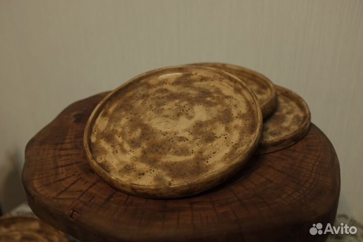 Тарелка керамическая в стиле ваби-саби