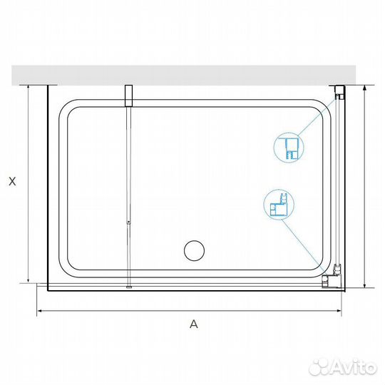 Душ. уголок RGW 170x100 Хром Стекло 351005178-11