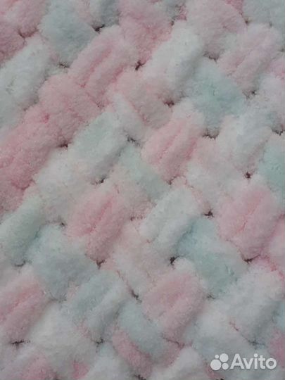 Плед из плюшевой пряжи