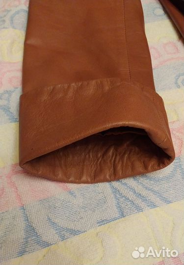 Кожаный плащ женский 44