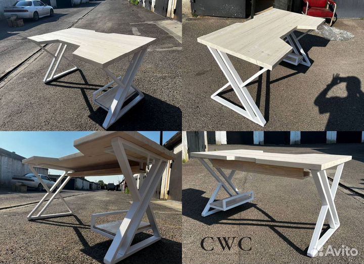 Компьютерный стол лофт из массива дерева