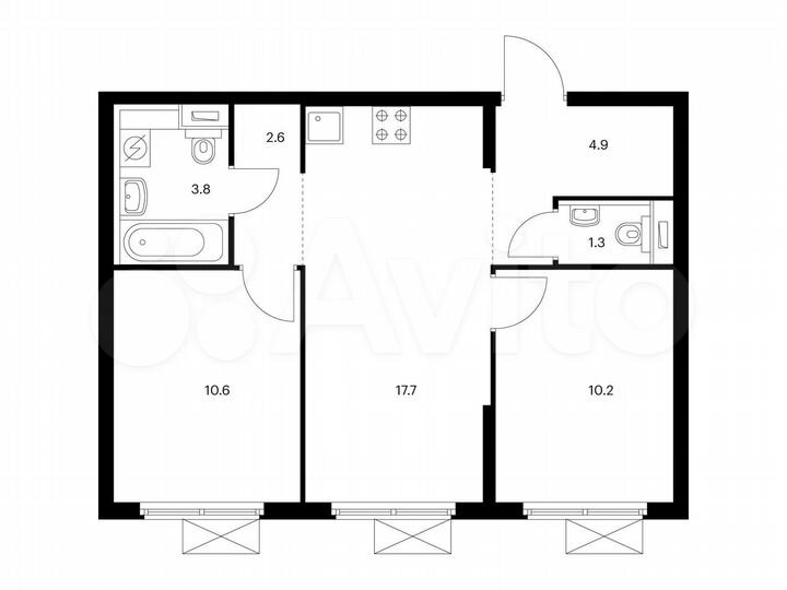 2-к. квартира, 51,1 м², 15/15 эт.