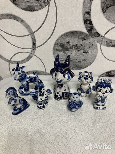 Фарфоровые фигурки Гжель одним лотом