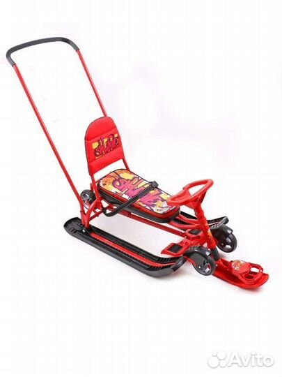 Детский снегокат с колесами. Новый
