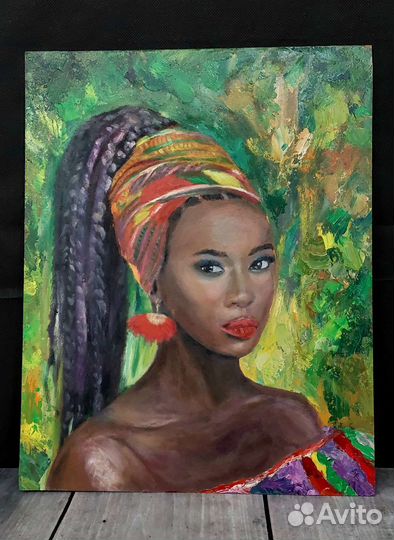 Картина маслом африканка