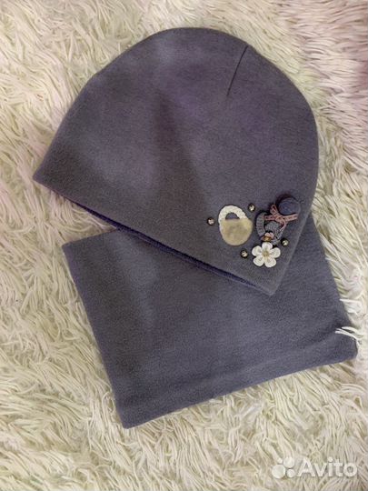 Шапка и шарфик(снуд) на весну,для девочки