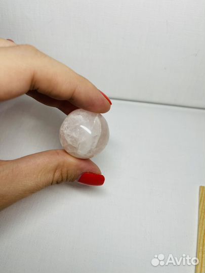 Шар розовый кварц натуральный камень