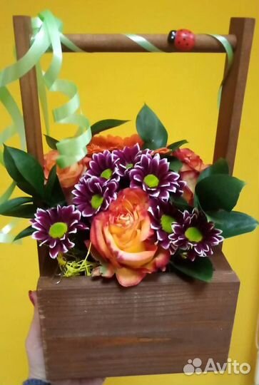 Цветочное кашпо из дерева, ящик для цветов