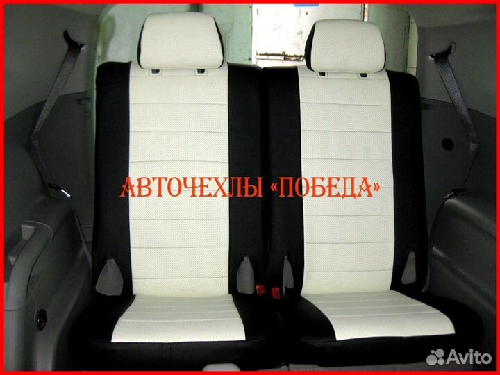 Чехлы Chevrolet Orlando из экокожи чёрно-белые