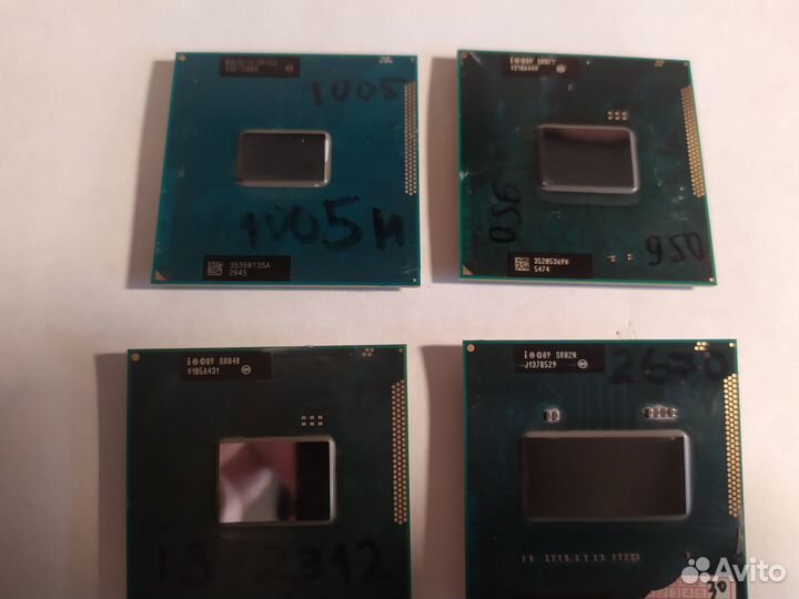 CPU ноутбуков 1005M, B950, I3 2312M, I7 2670QM