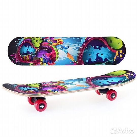 Скейтборд подростковый 60x15 см,колеса PVC