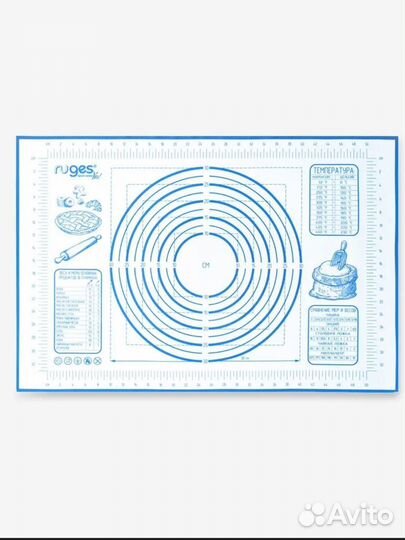 Силиконовый коврик для раскатки теста и выпечки