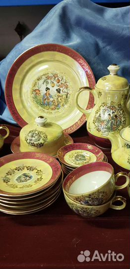 Чайный сервиз мадонна гдр 6 персон гейши