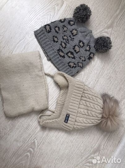 Шапки с шарфом зимние