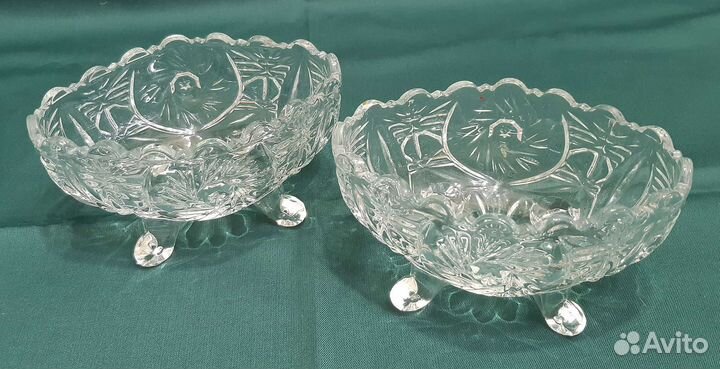 Хрустальные креманки и солонка