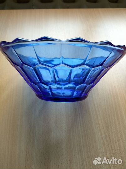 Салатник стекло кобальт времён СССР винтаж