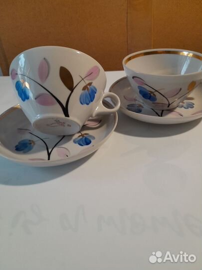 Чайные пары 1967 г СССР подснежник фарфор