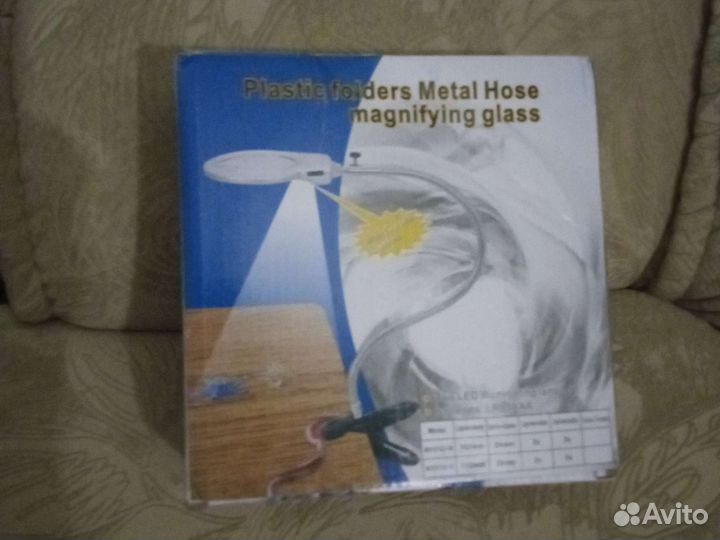 Лупа настольная на струбцине с Led подсветкой