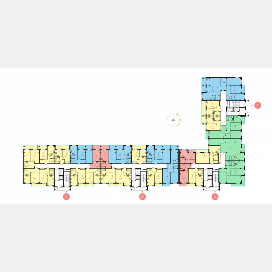 1-к. квартира, 42 м², 13/15 эт.