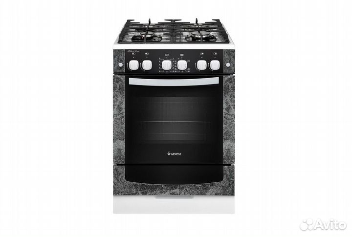 Газовая плита Гефест белый с рисунком 