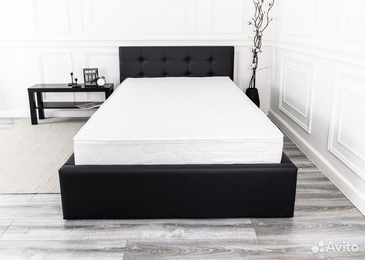 Кровать новая с матрасом 120х200 черная Роза