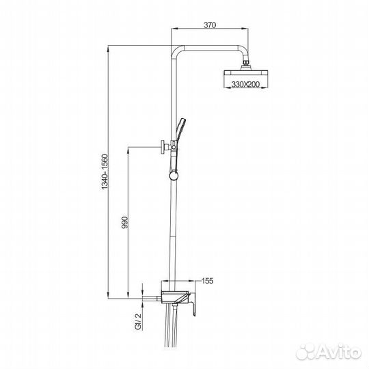 Душевая стойка со смесителем Gappo G2496-16