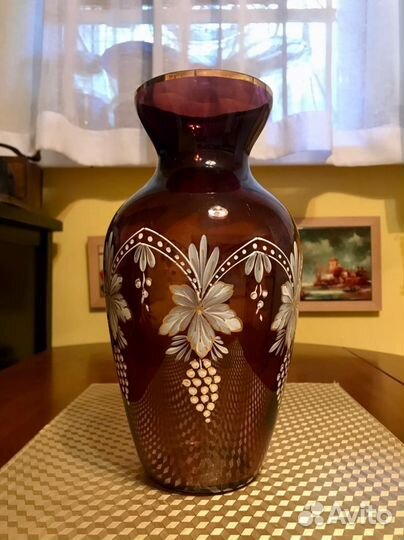 Ваза для цветов цветное стекло СССР