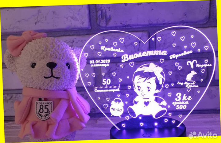 Детский светильник-ночник на подарок