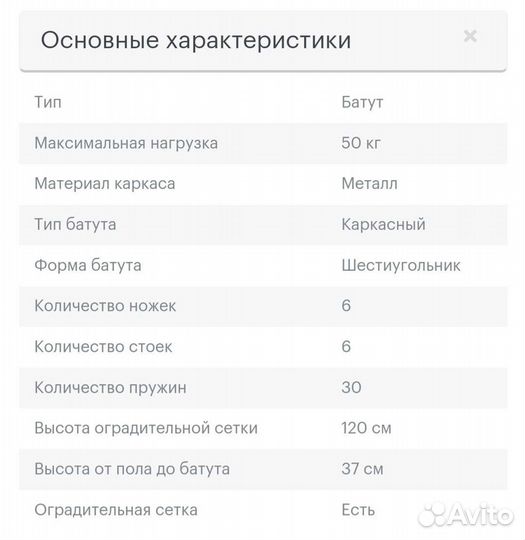 Батут hasttings мини 54