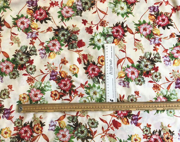 Ткань штапель отрез 3м -№1, плательный