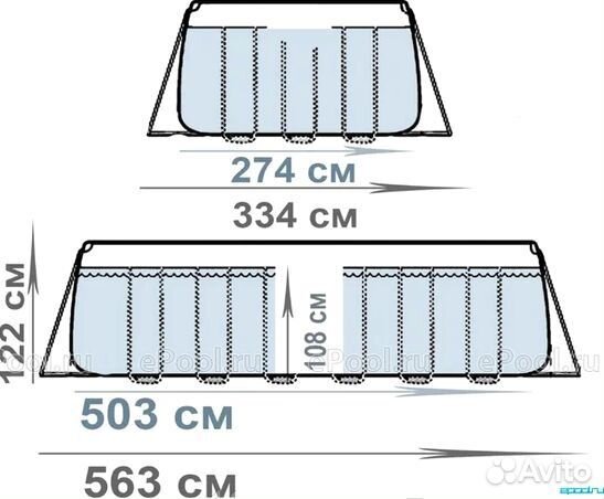 Каркасный бассейн 503х274х122 см intex 26796